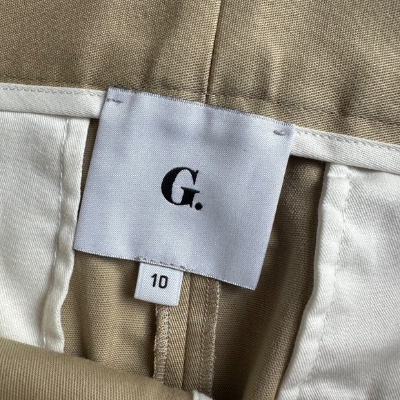 G Label Alexandra Trouser Khaki Canvas Midi Slit Skirt - Picture 3 of 9